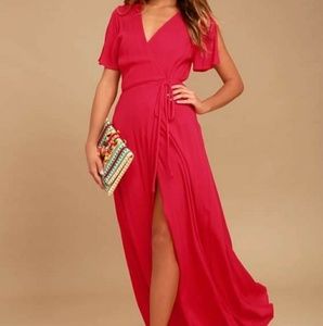 Lulu' s Much Obliged Red Maxi Dress